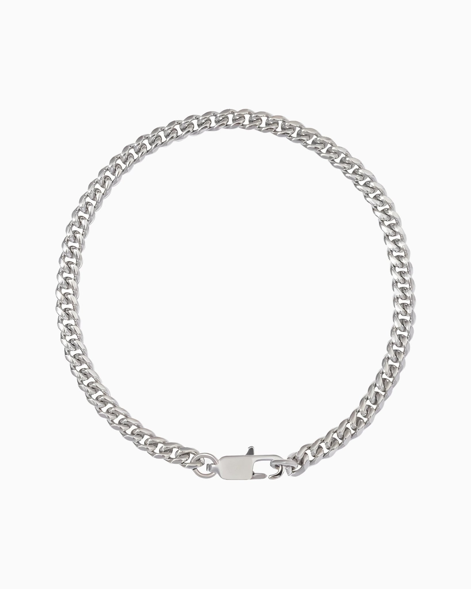 CLEAN CUBANA BRACELET - 4MM WHITE GOLD