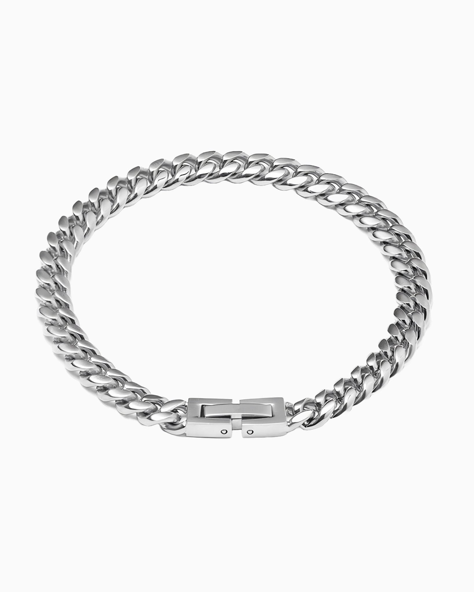 CLEAN CUBANA BRACELET - 6MM WHITE GOLD