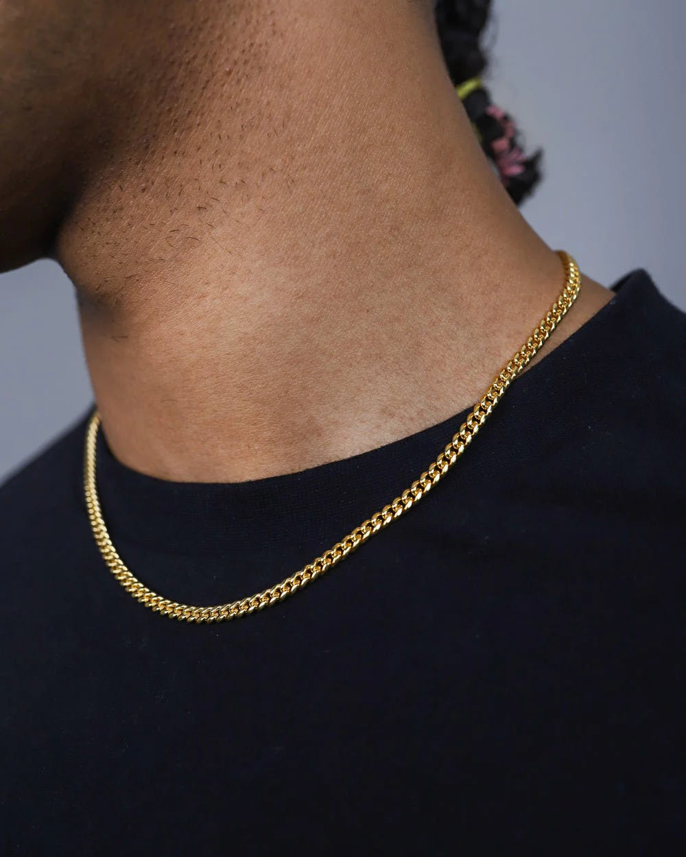 CLEAN CUBANA NECKLACE - 4MM 18K GOLD