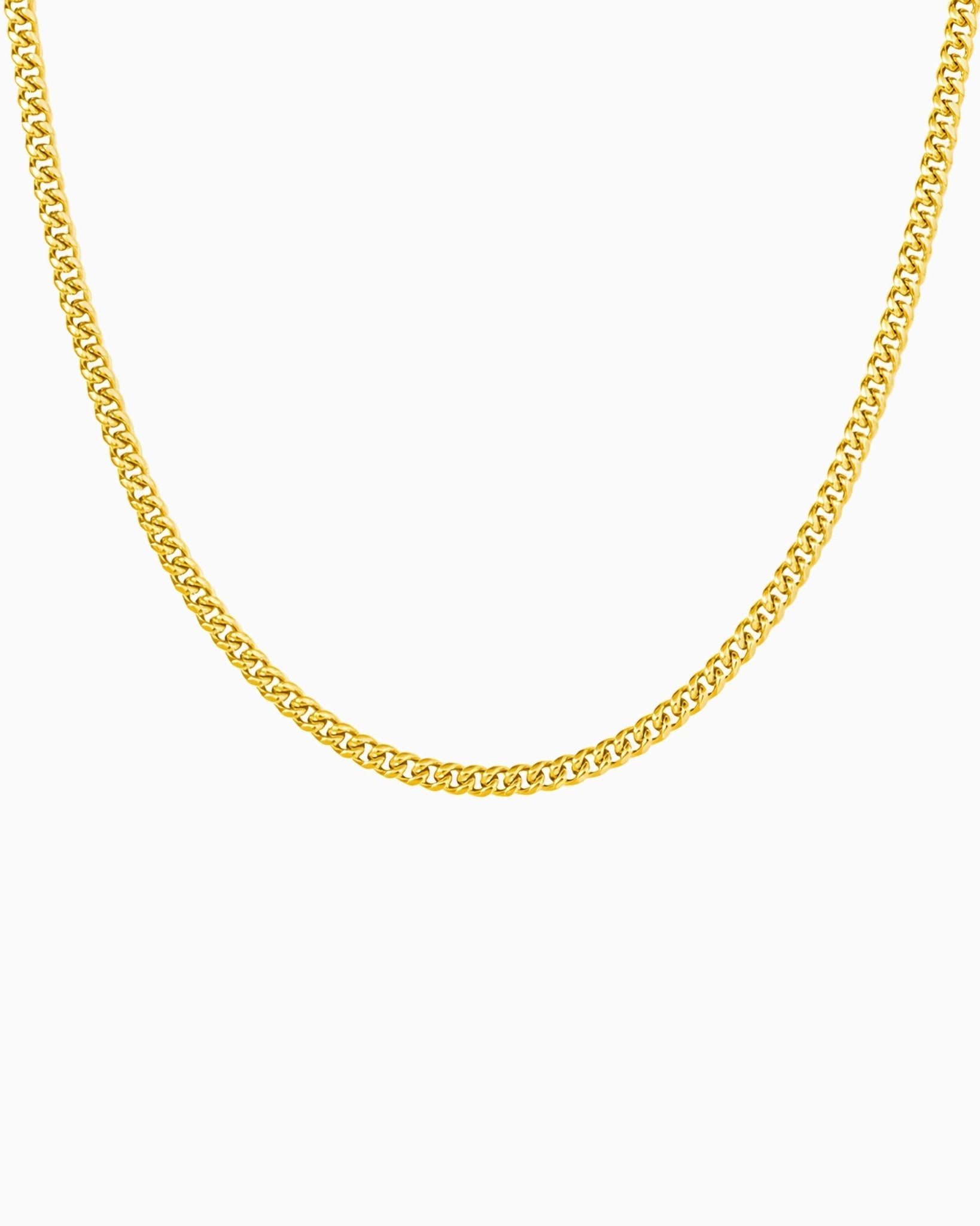 CLEAN CUBANA NECKLACE - 4MM 18K GOLD