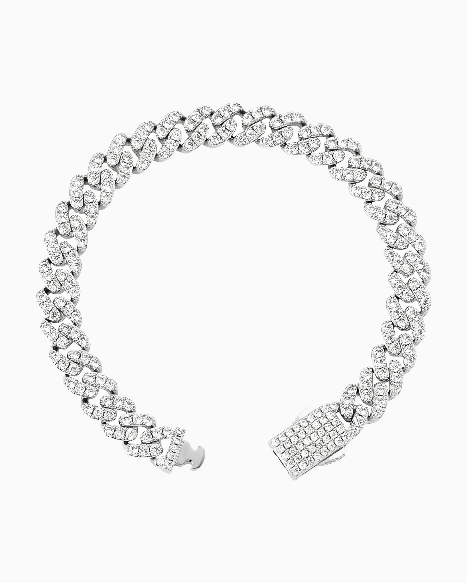 ICY CUBANA BRACELET - WHITE GOLD