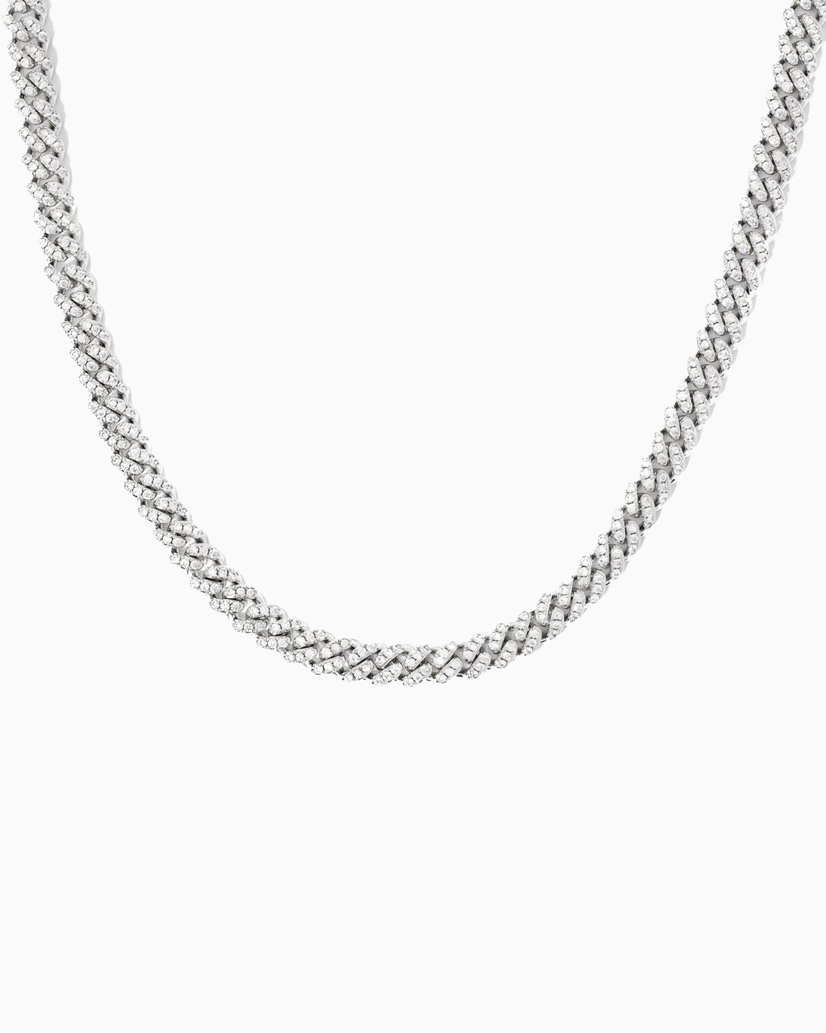 MOISSANITE CUBAN NECKLACE - 8MM WHITE GOLD