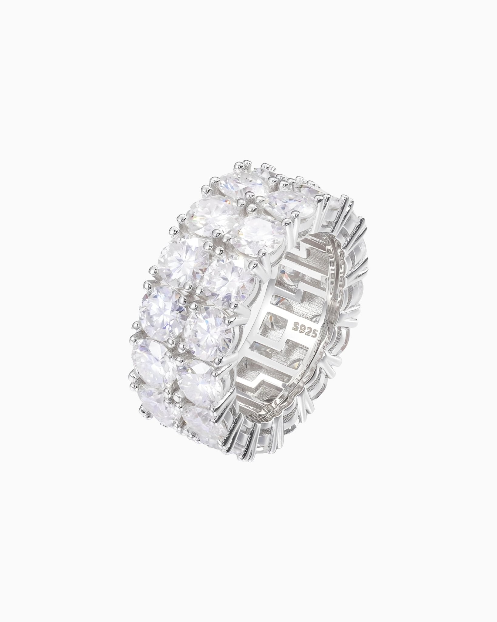 MOISSANITE DOUBLE ETERNITY RING - WHITE GOLD