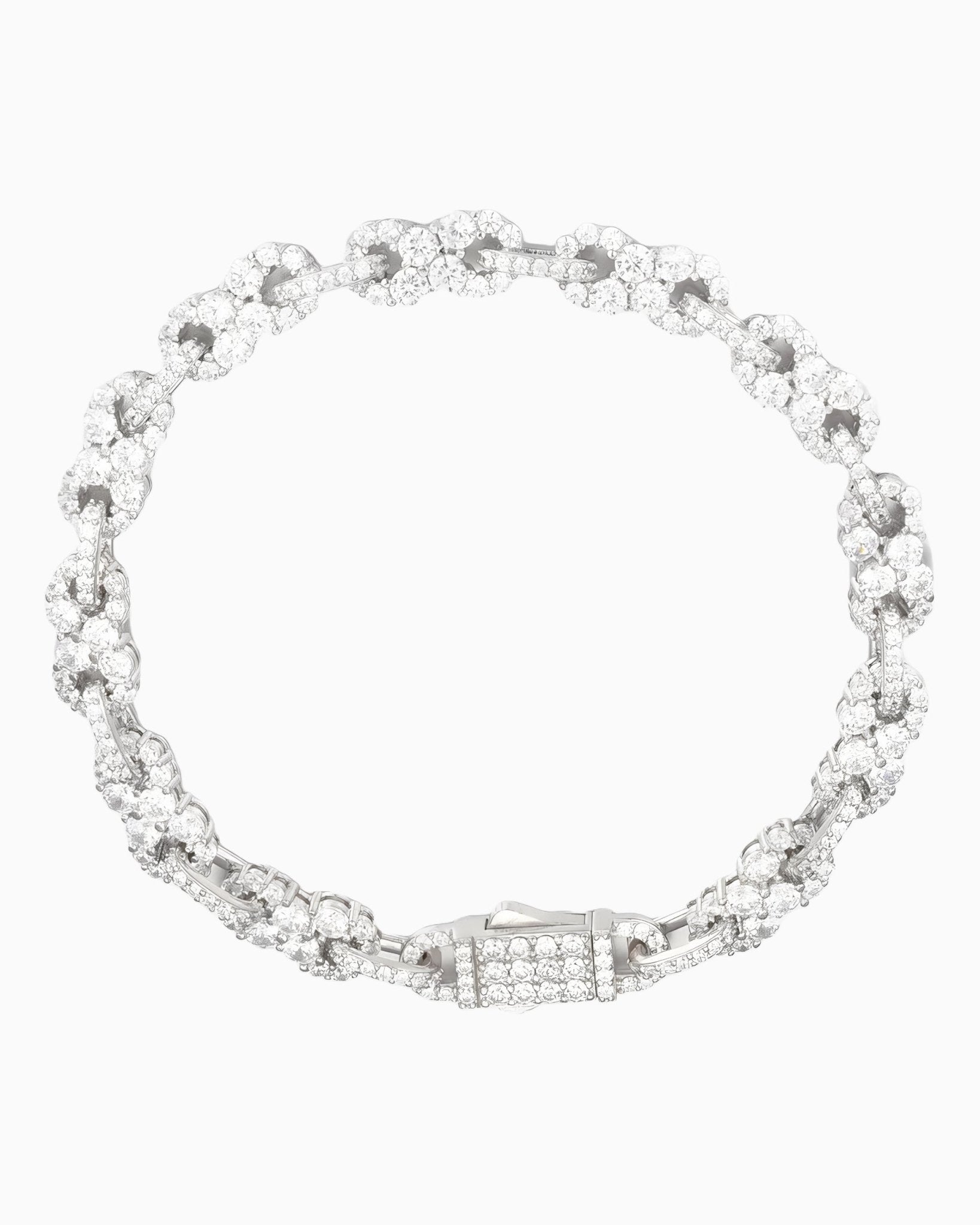 MOISSANITE INFINITY STONES LINK BRACELET - WHITE GOLD