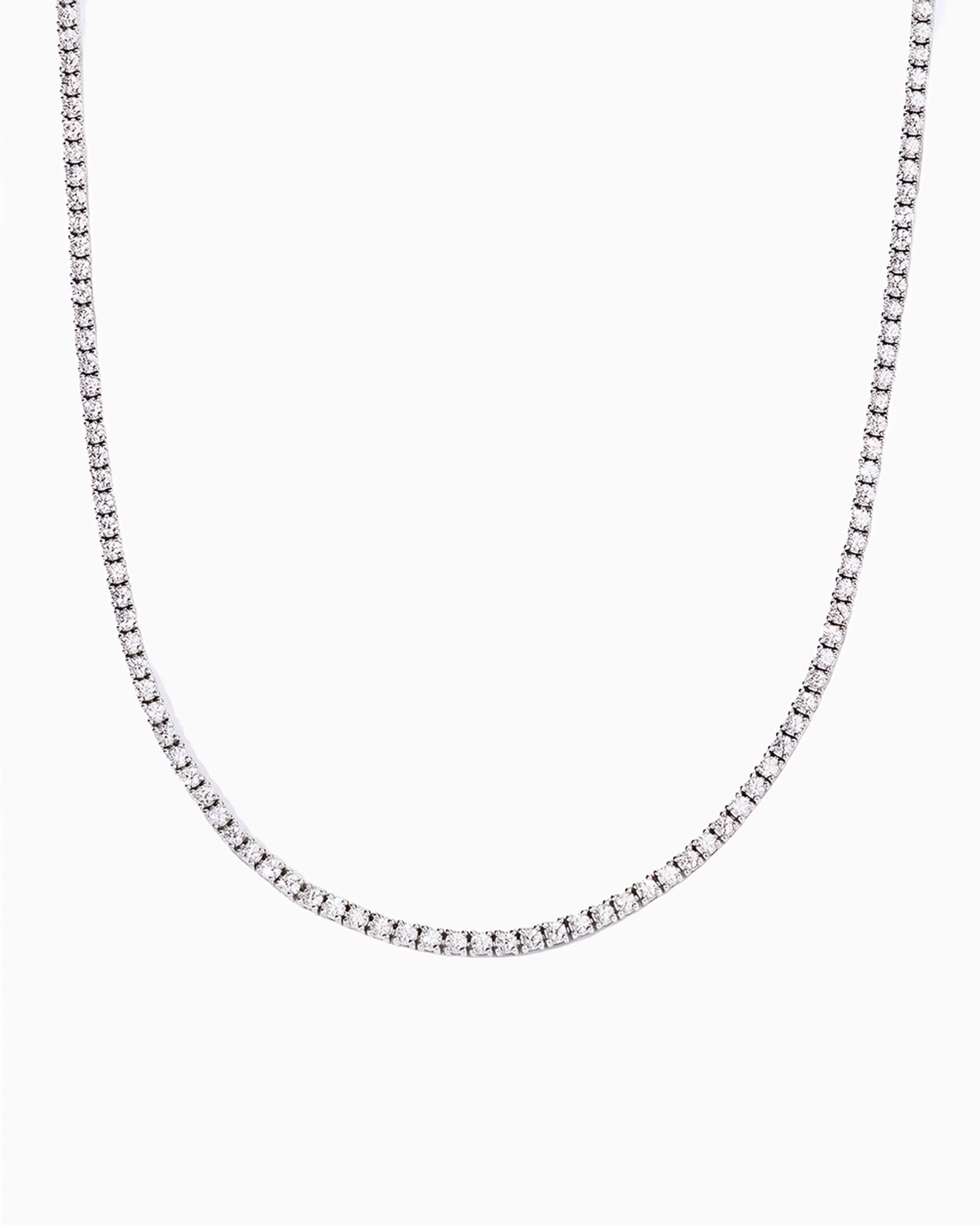 MOISSANITE TENNIS NECKLACE - 2MM WHITE GOLD