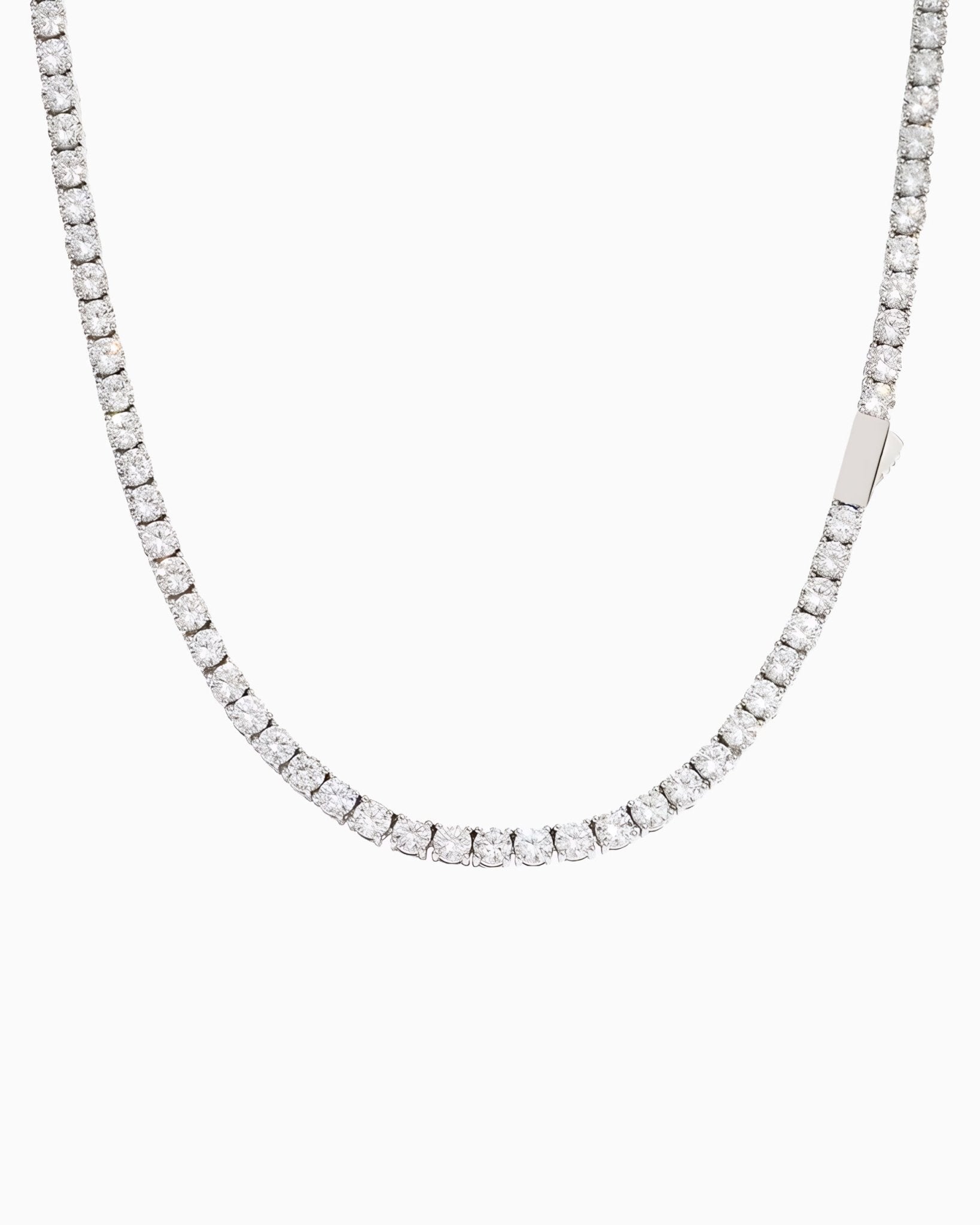 MOISSANITE TENNIS NECKLACE - 3MM WHITE GOLD