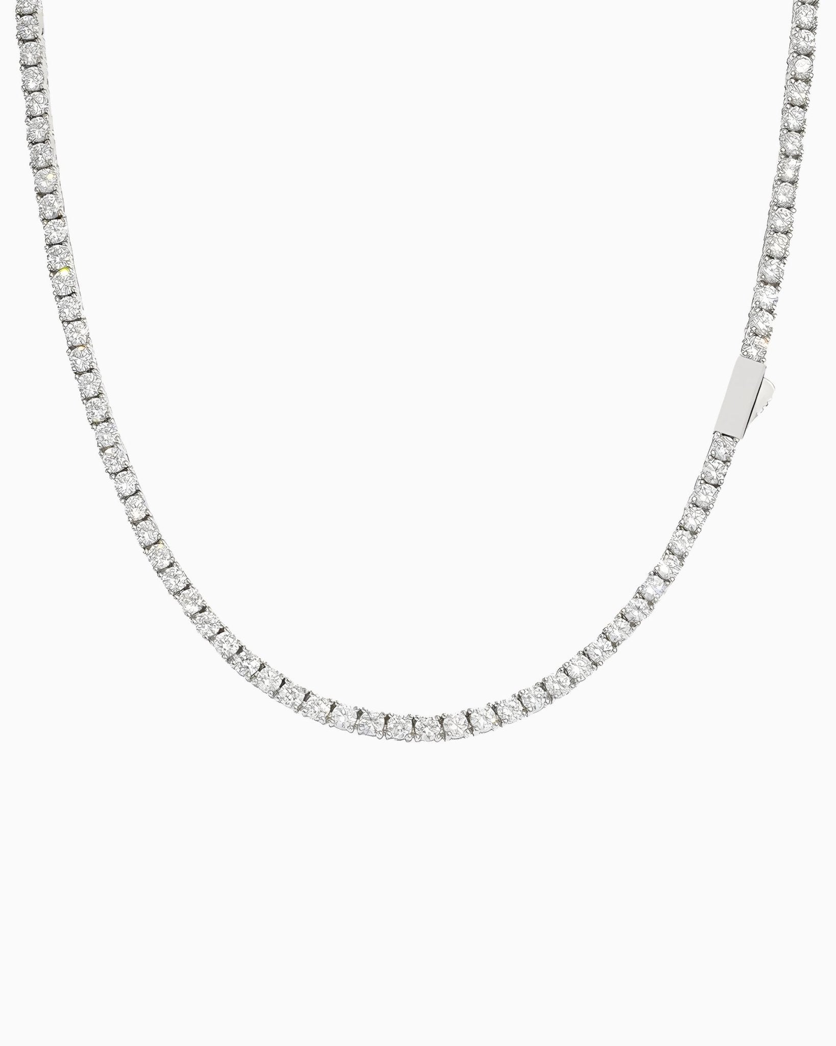 MOISSANITE TENNIS NECKLACE - 4MM WHITE GOLD