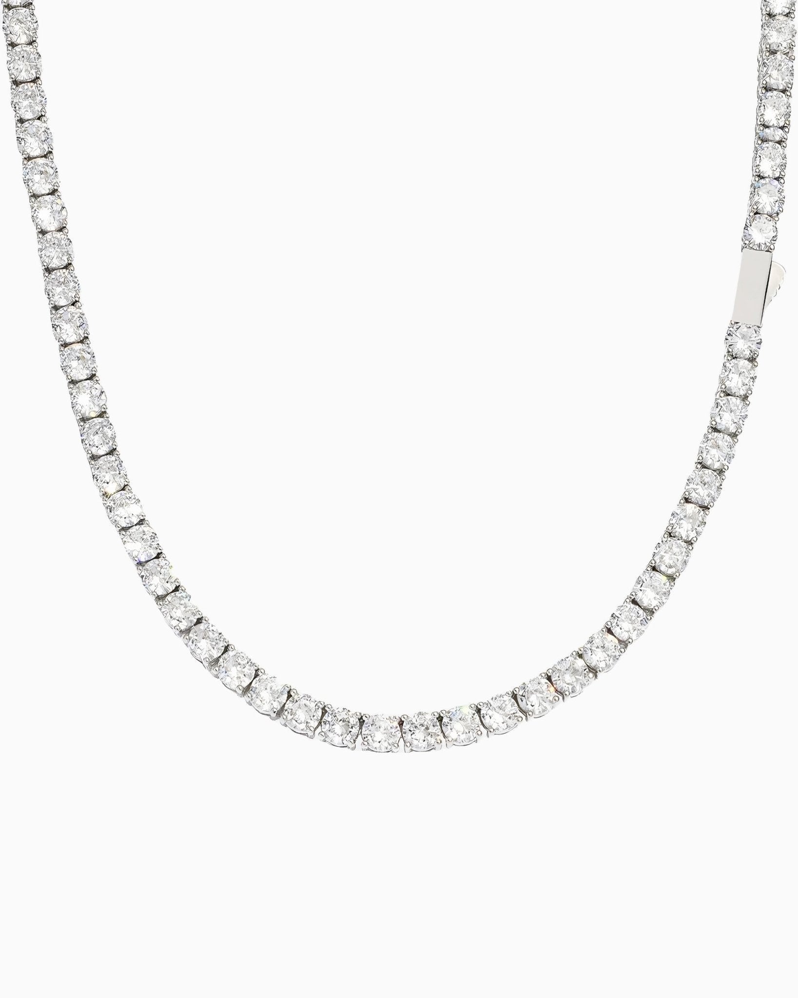 MOISSANITE TENNIS NECKLACE - 5MM WHITE GOLD