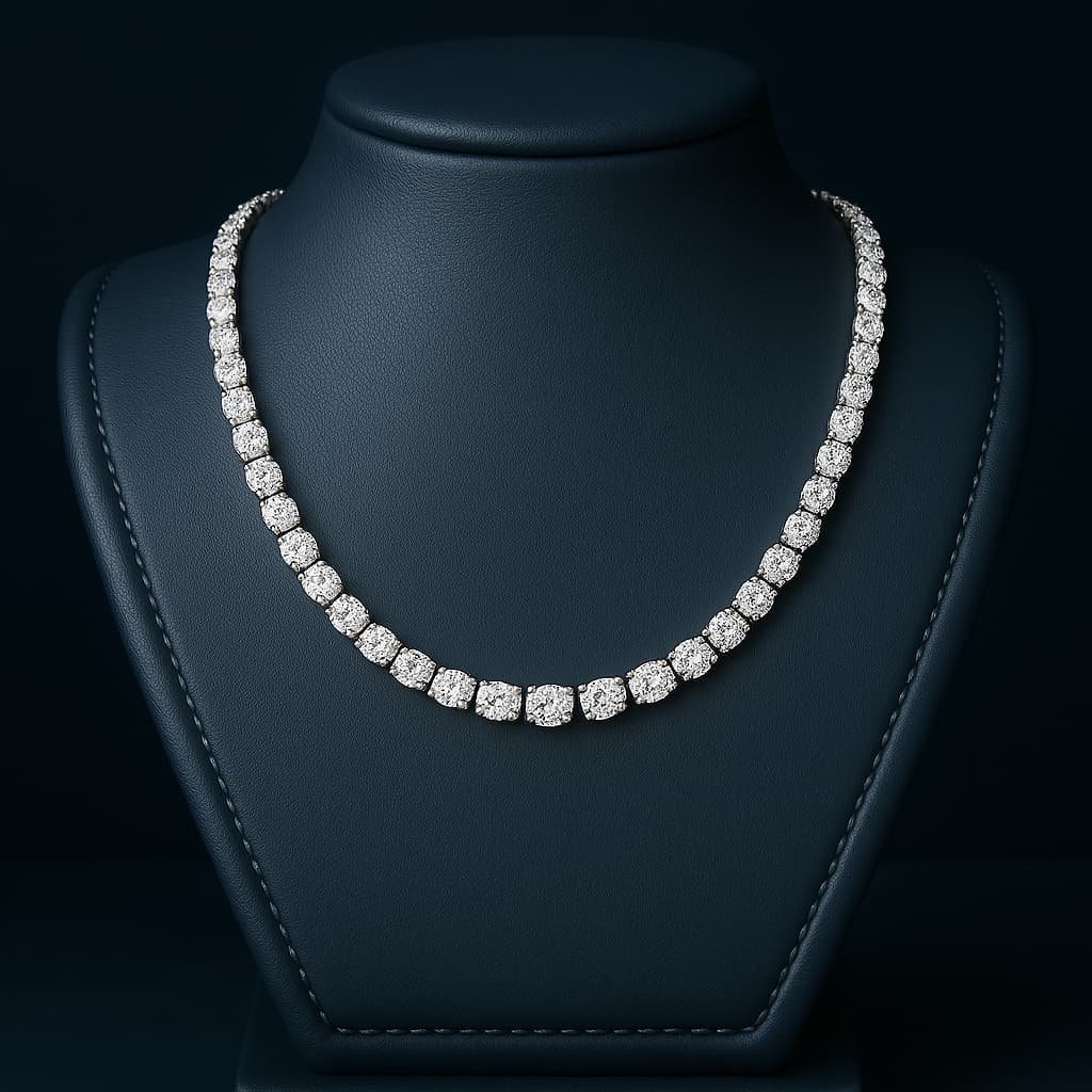 4MM MOISSANITE TENNIS NECKLACE - D COLOUR - VVS1
